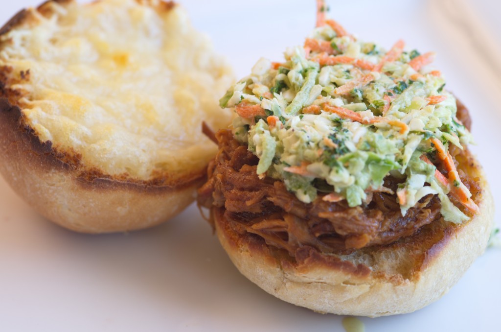 Pulled Pork Slider with Kale Slaw & Swiss