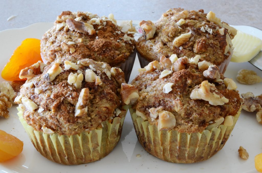Healthy Apricot Walnut Muffins, wholegrain Slice of Taste